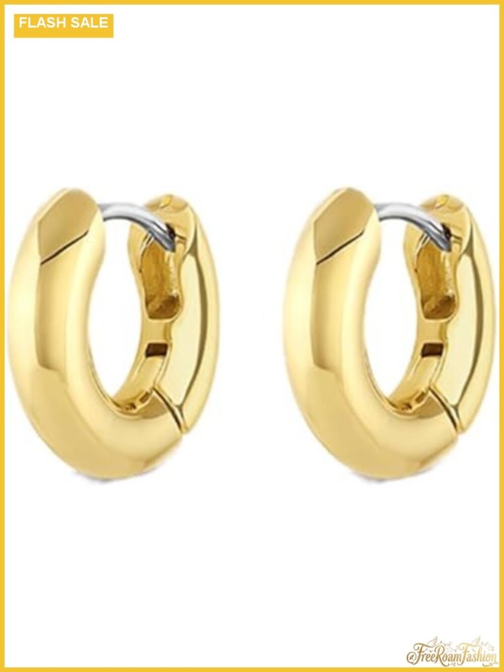 Gold Plated Huggie Hoop Earrings Secure Hinge Closure for Ear Stack Gifting